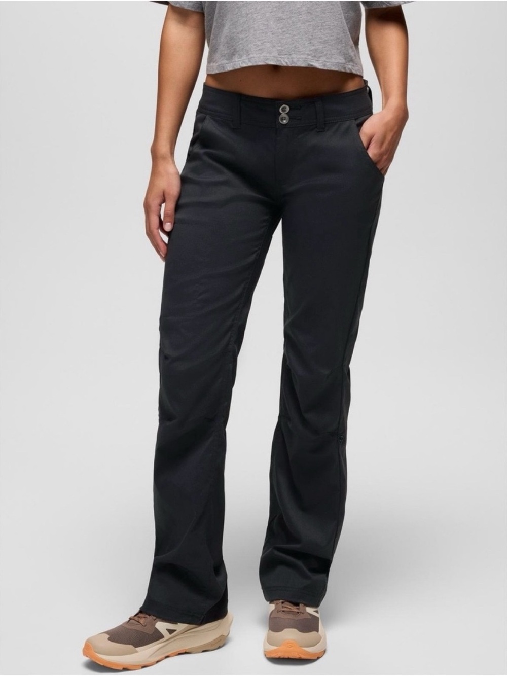 Prana Halle Hiking Pants 0 Slate Gray Low Rise Straight Leg Gorpcore